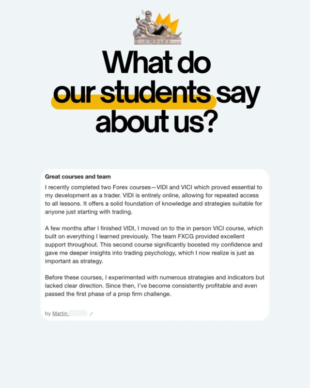🔹 What do our students say? 🔹
We’re more than just courses – join the EMPIRE trading community on Discord.
Learn, share strategies, and grow together.

📊 Real-time news
📈 Technical outlooks
🤝 Support from pro traders

Join FREE this March!
Use code EMPIRE10 for 10% off.

Be there! 🚀